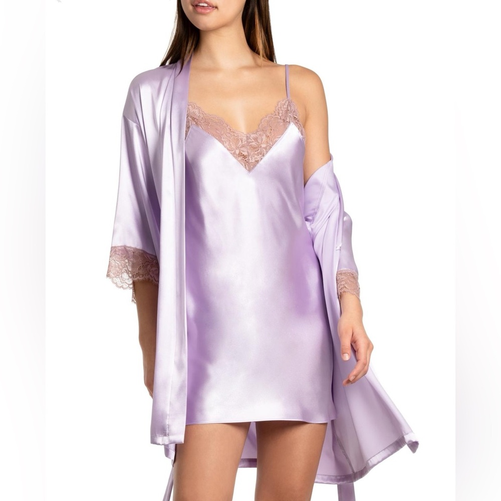 Linea Donatella Satin Lace Trim Chemise